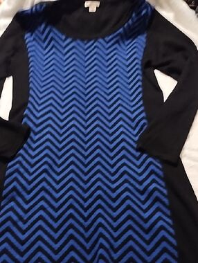 Xhilaration Black Knit Dress with Chevron Design l